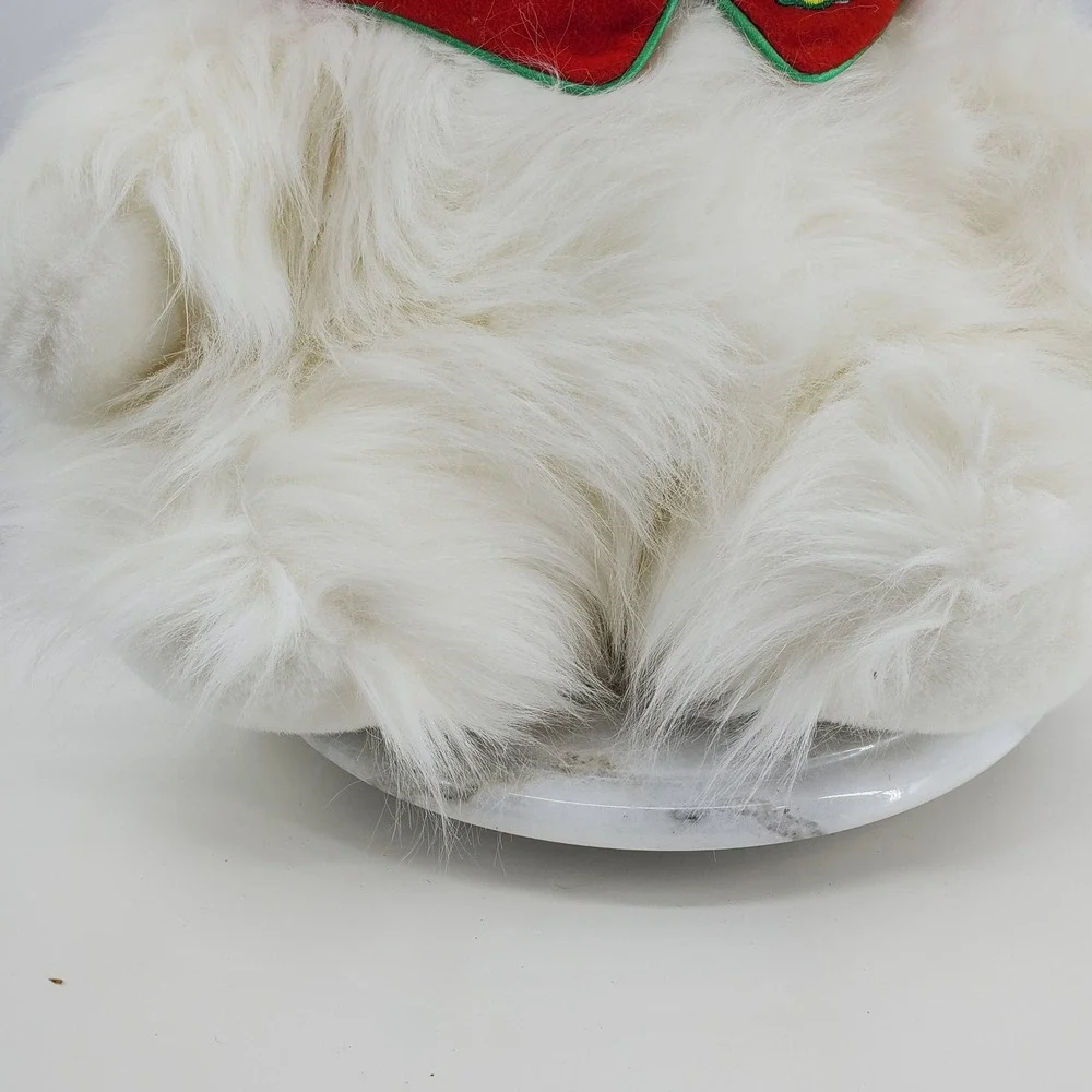 Vintage 1987 Dayton Hudson Santabear White Shaggy Plush Christmas Bear NWT‎ 16in